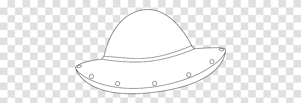 Ufo Clipart Background Black And White Clip Art Ufo, Clothing, Apparel, Baseball Cap, Hat Transparent Png