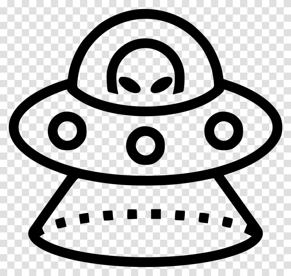 Ufo Space Ship Alien Little Alien In Ufo, Stencil, Lawn Mower, Tool, Food Transparent Png
