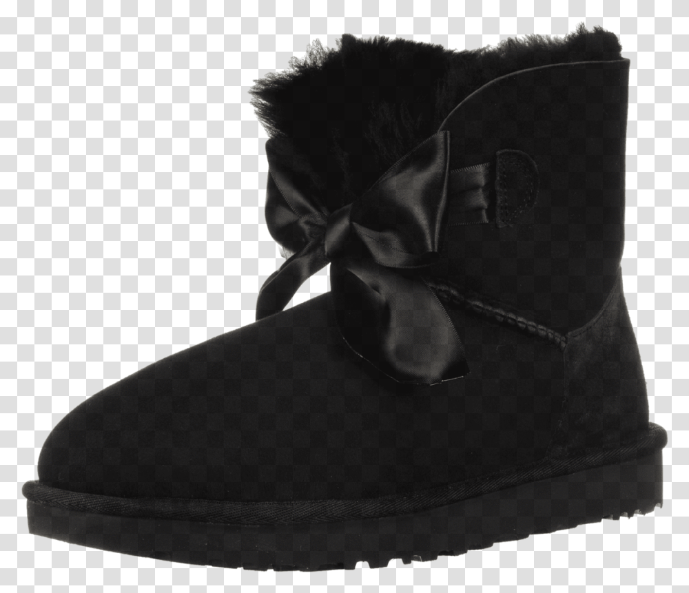 Ugg Gita Bow Mini Black Boots Ugg Boots Schwarz Schleife, Apparel, Shoe, Footwear Transparent Png