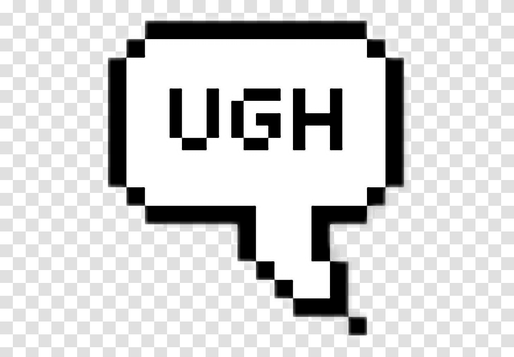 Ugh Sticker Pixel Tumblr Speechbubble Cute Pixel Speech Bubble, Stencil, Minecraft Transparent Png