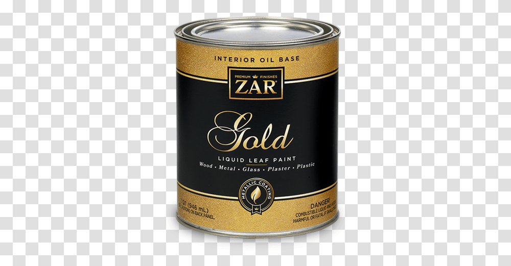 Ugl Zar Interior Oil Base Gold Liquid Leaf Paint Liquid Gold Leaf Paint, Beverage, Alcohol, Tin, Label Transparent Png