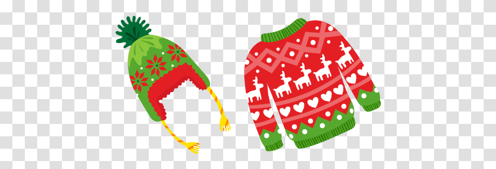 Ugly Christmas Sweater And Hat Cursor - Custom Ugly Christmas Sweater And Hat Clipart, Plant, Label, Text, Food Transparent Png