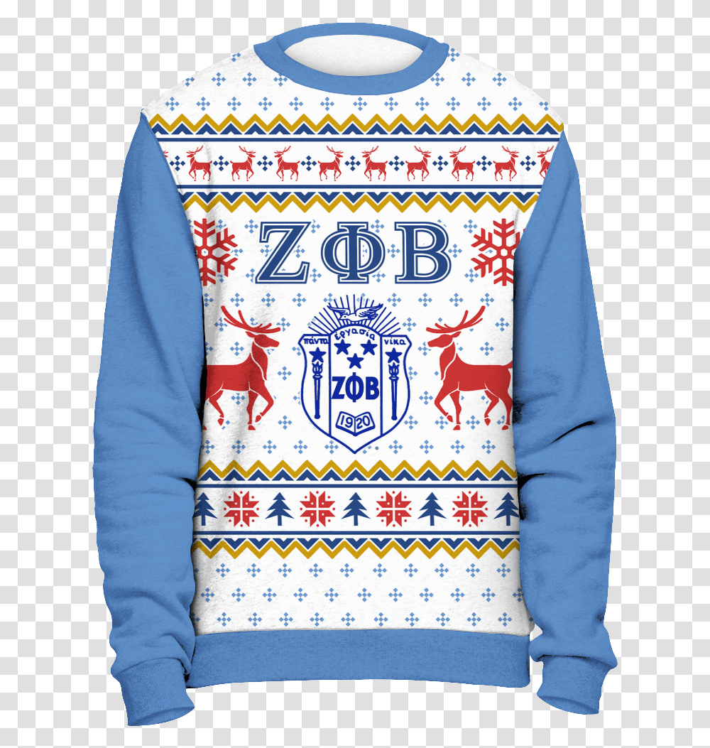 Ugly Christmas Sweater Clipart Zeta Phi Beta Christmas Sweater, Apparel, Sleeve, Long Sleeve Transparent Png