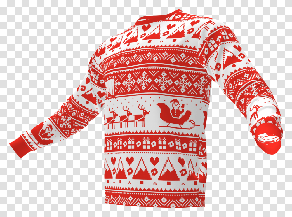 Ugly Christmas Sweater Long Sleeve, Clothing, Apparel, Pattern, Paisley Transparent Png