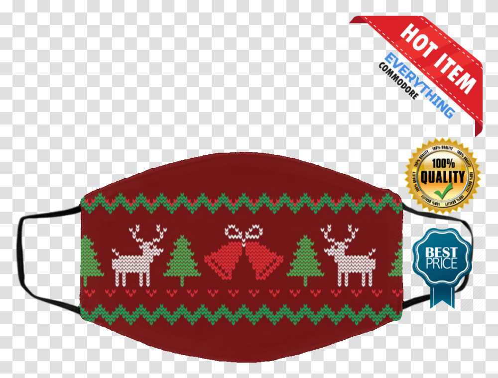 Ugly Christmas Sweater Seamless Red Face Mask Ugly Christmas Sweater Mask, Graphics, Art, Pattern, Rug Transparent Png