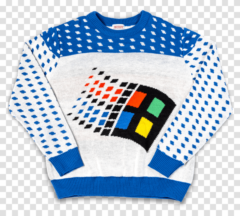 Ugly Christmas Sweaters Feature Windows 95 And Microsoft Ugly Sweater, Clothing, Apparel, Sleeve, Long Sleeve Transparent Png