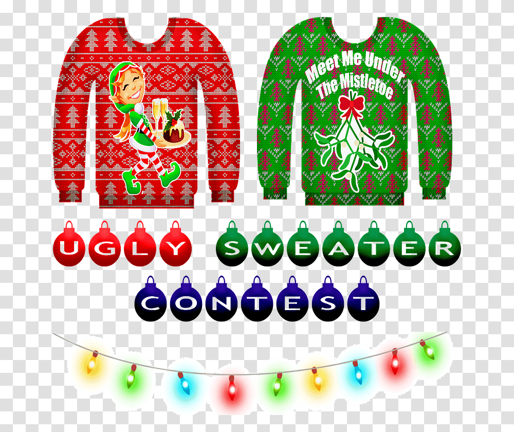 Ugly Sweater Contest Banner Clipart Foute Kerstparty, Rug, Bib, Number Transparent Png