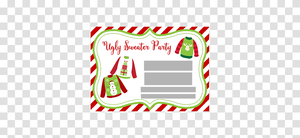 Ugly Sweater Party Invitations Tacky Sweater Invites, Envelope, Mail, First Aid Transparent Png