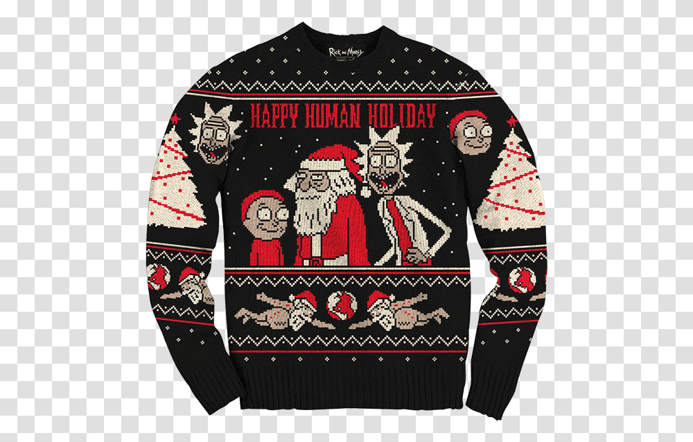 Ugly Sweater Rick And Morty, Apparel, Sweatshirt, Rug Transparent Png