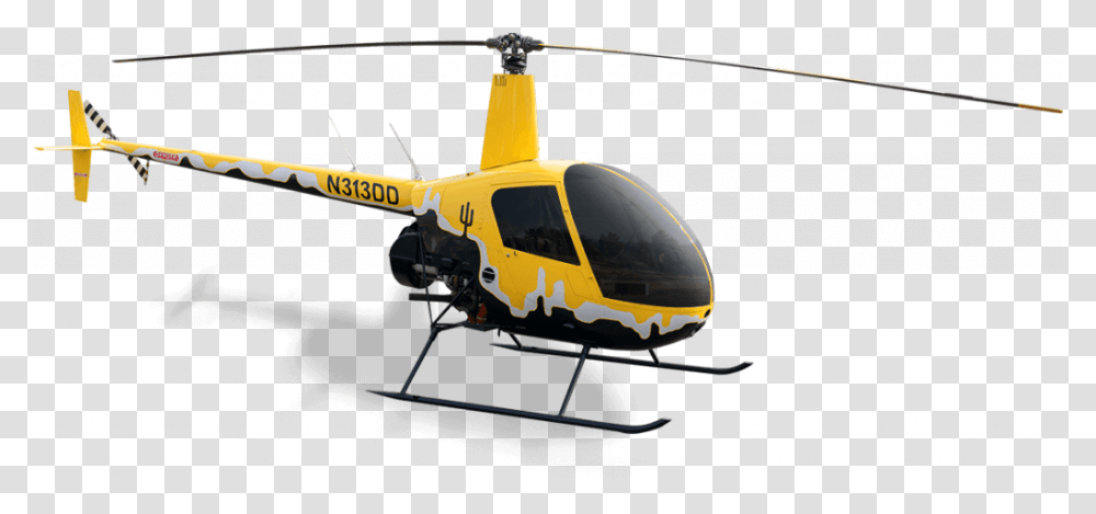 Uhi Home Robinson R 22 Yellow Black, Helicopter, Aircraft, Vehicle, Transportation Transparent Png