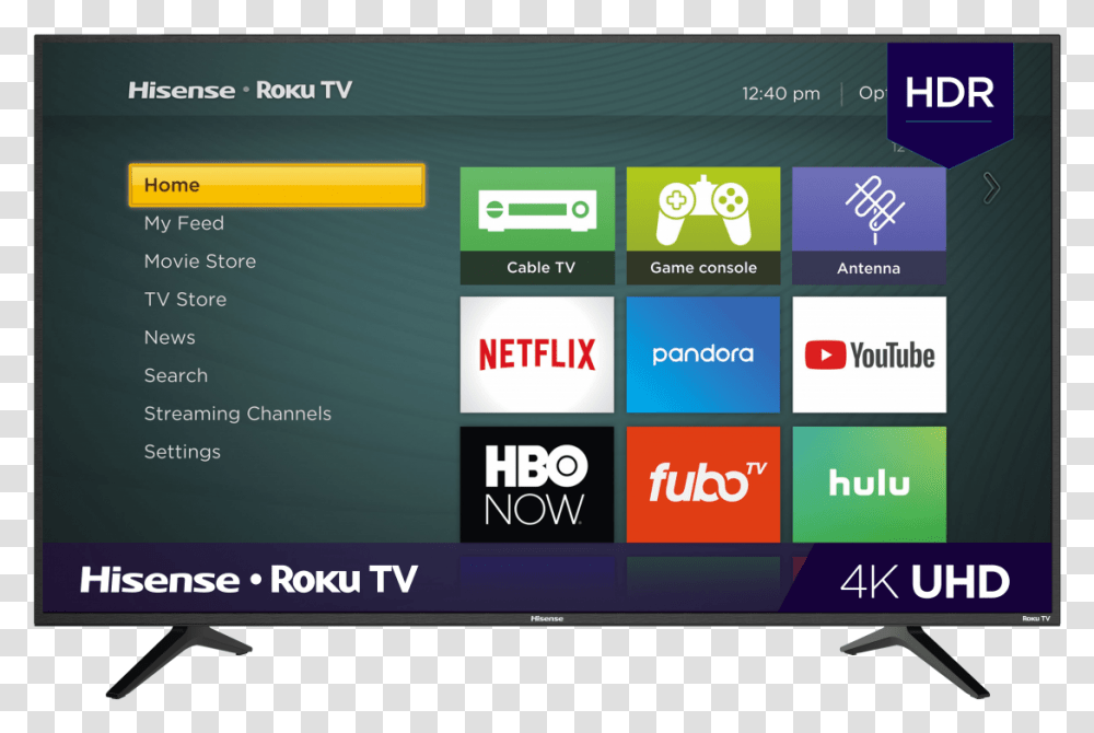 Ui Hisense Roku Tv Home Screen, Monitor, Electronics, Display, Scoreboard Transparent Png