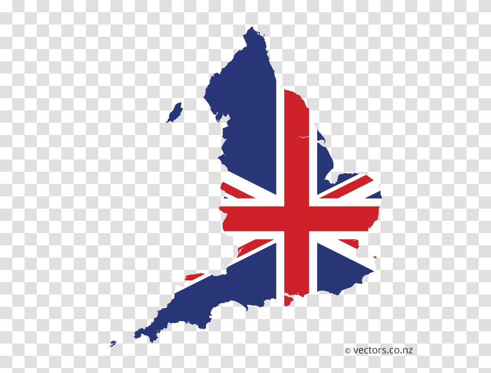 Uk Flag Vector Map Of England, Plot, Outdoors, Cross Transparent Png