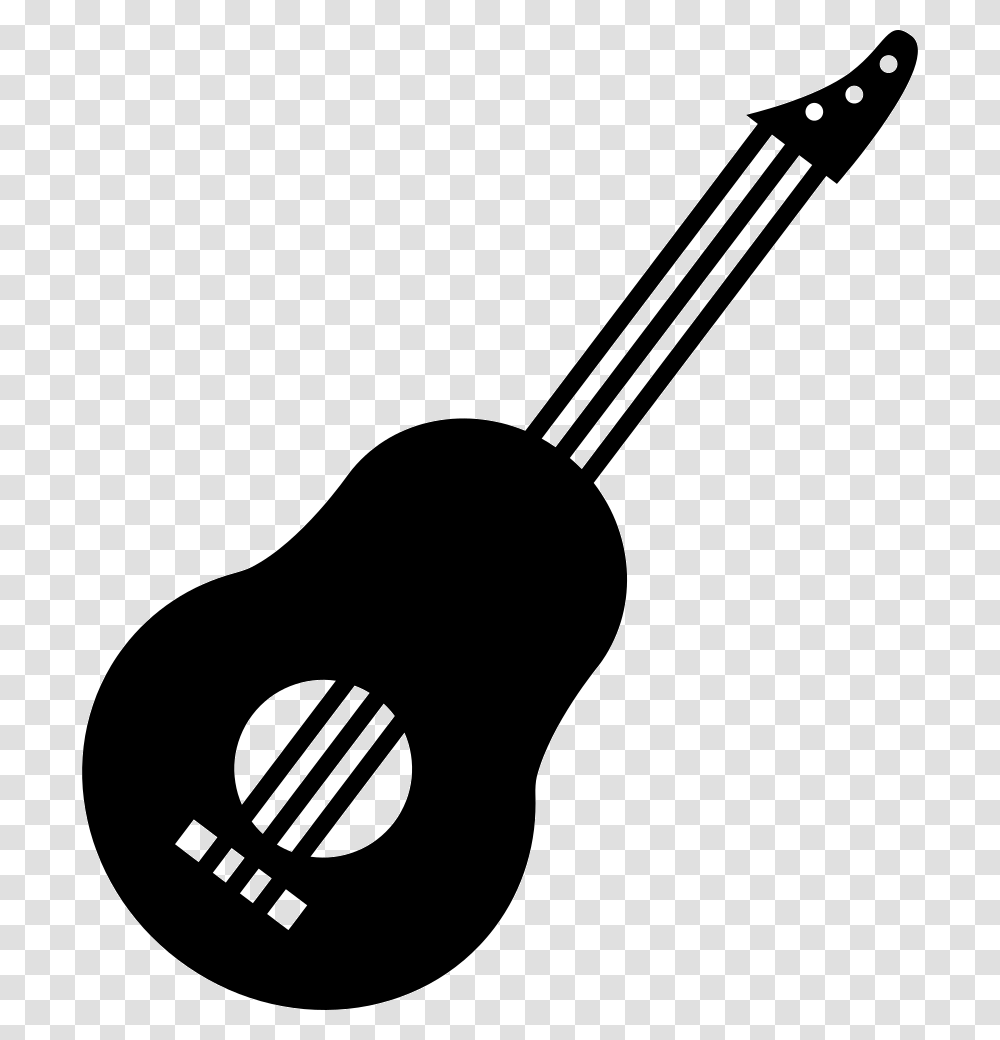 Ukelele Variant With Three Strings Icono Ukelele, Tool, Stencil, Silhouette, Musical Instrument Transparent Png