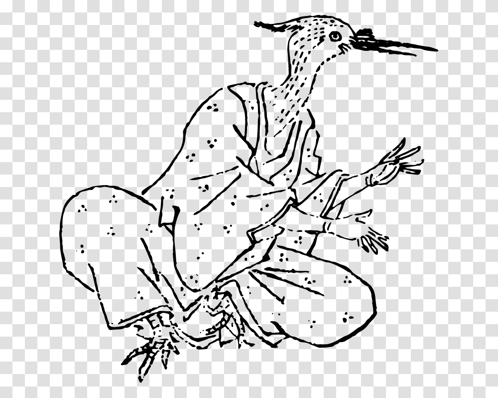 Ukiyo E Material Of A Pheasant Man Who Is Crazy About Illustration, Gray, World Of Warcraft Transparent Png