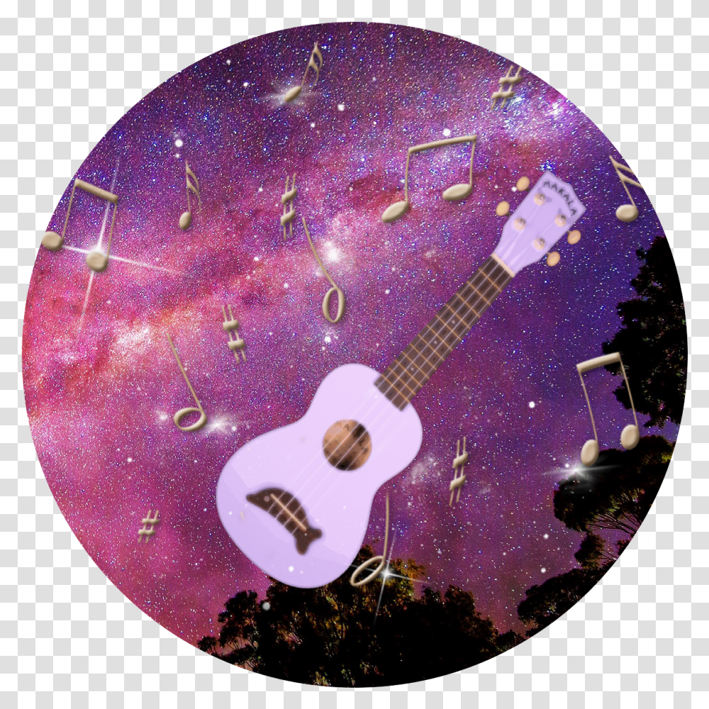 Ukulele Icon Space Music Sticker Girly, Guitar, Leisure Activities, Musical Instrument, Outdoors Transparent Png