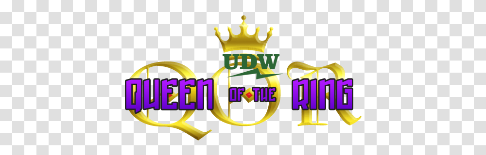 Ultimate Destiny Wrestling Wiki Queen Of The Ring Logo, Text, Light, Alphabet, Symbol Transparent Png