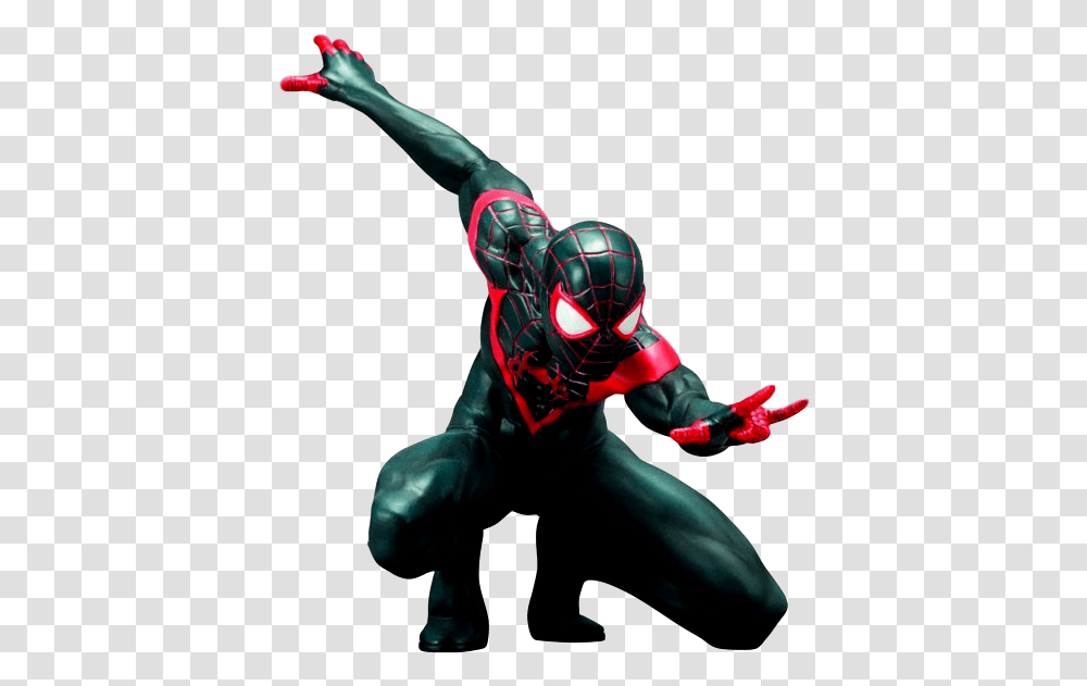 Ultimate Spider Man Miles Morales Artfx Statue Kotobukiya Ultimate Spider Man, Person, Human, Acrobatic, Helmet Transparent Png