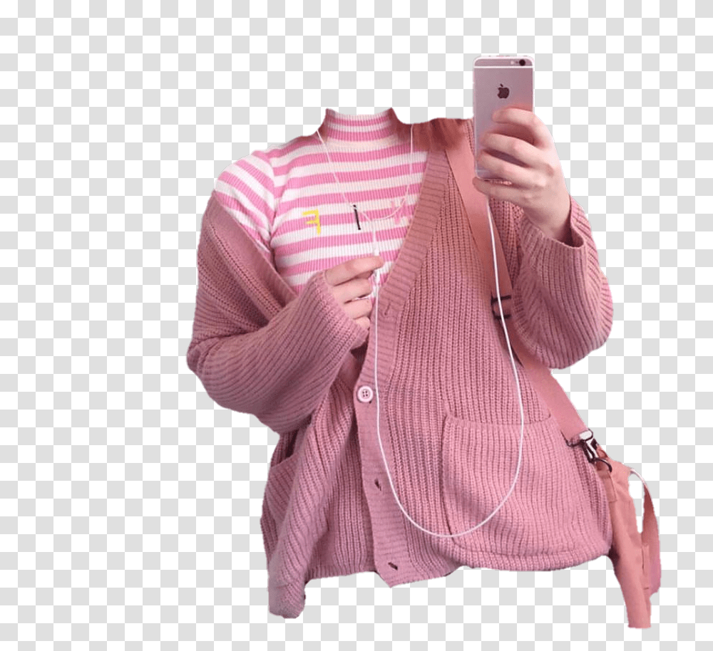 Ulzzang Aesthetic Softgrungeaesthetic Arthoe Daillylook Cardigan, Apparel, Sweater, Person Transparent Png