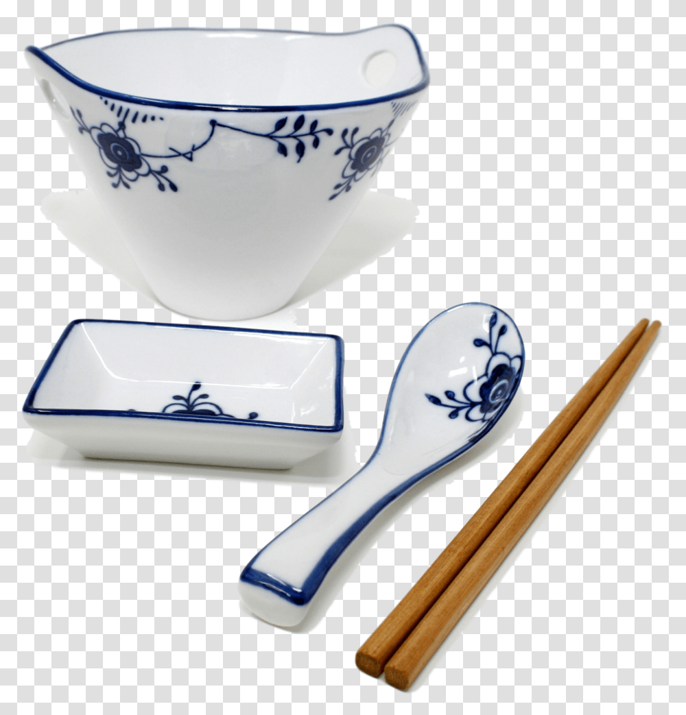 Umami Tableware Blue And White Porcelain Ramen Bowl Ceramic, Pottery, Cup, Saucer Transparent Png
