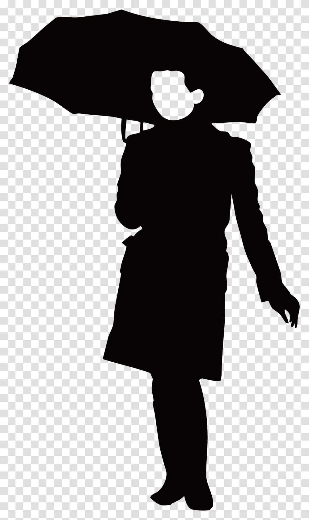 Umbrella Silhouette, Person, Human, Stencil, Ninja Transparent Png