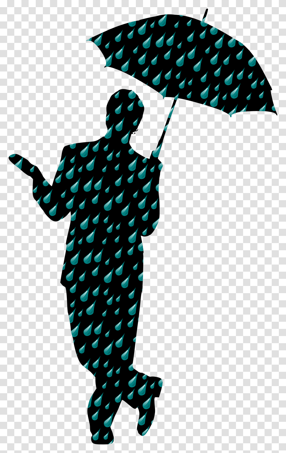 Umbrella Silhouette Rain Woman Person Umbrella Man Jfk Silhouette, Tree, Statue Transparent Png