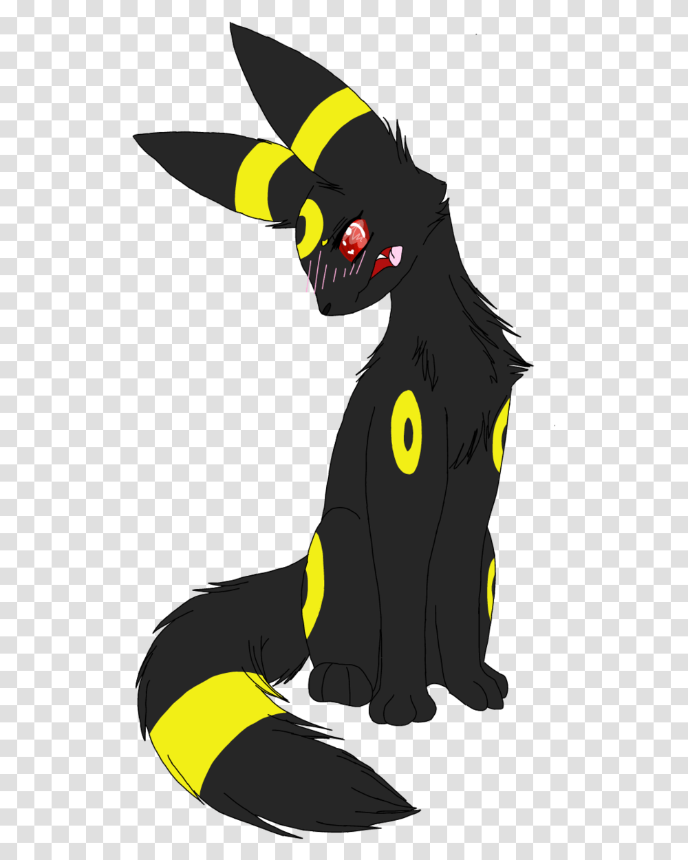 Umbreon Blushing Umbreon As A Wolf, Animal, Person, Vulture Transparent Png