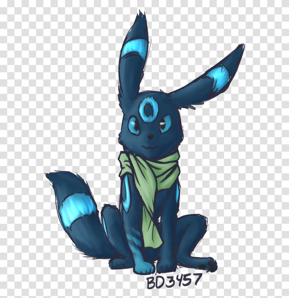 Umbreon With Blue Scarf, Animal, Mammal, Toy, Rabbit Transparent Png