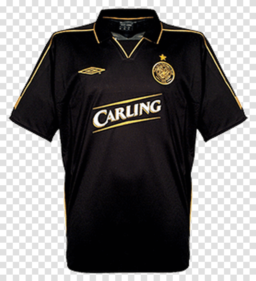 Umbro Celtic 2004 Away Jersey Black Black Celtic Kit Umbro, Clothing, Apparel, Shirt, Person Transparent Png