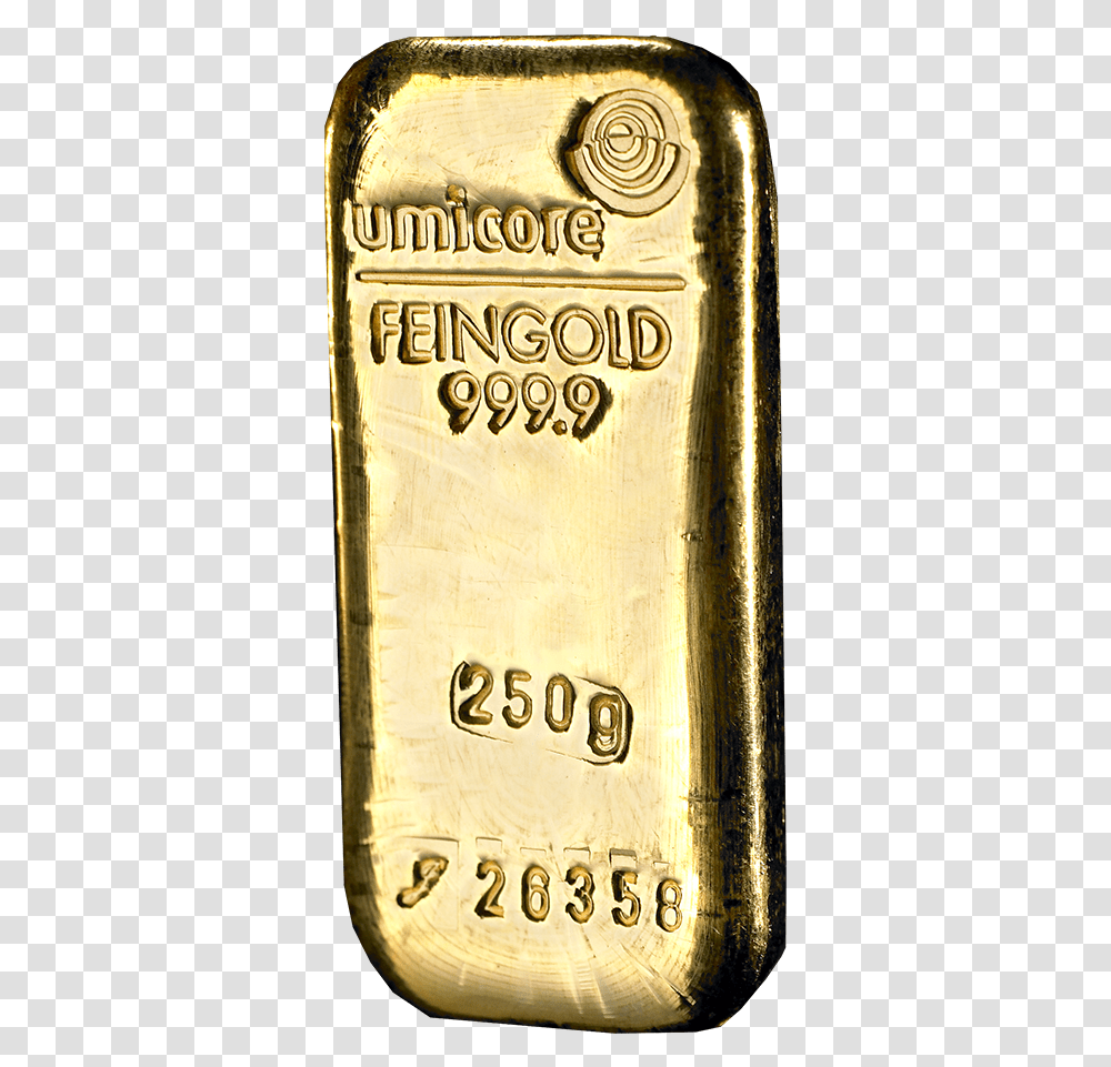Umicore 100g Cast Gold Bar, Alphabet, Mobile Phone, Label Transparent Png