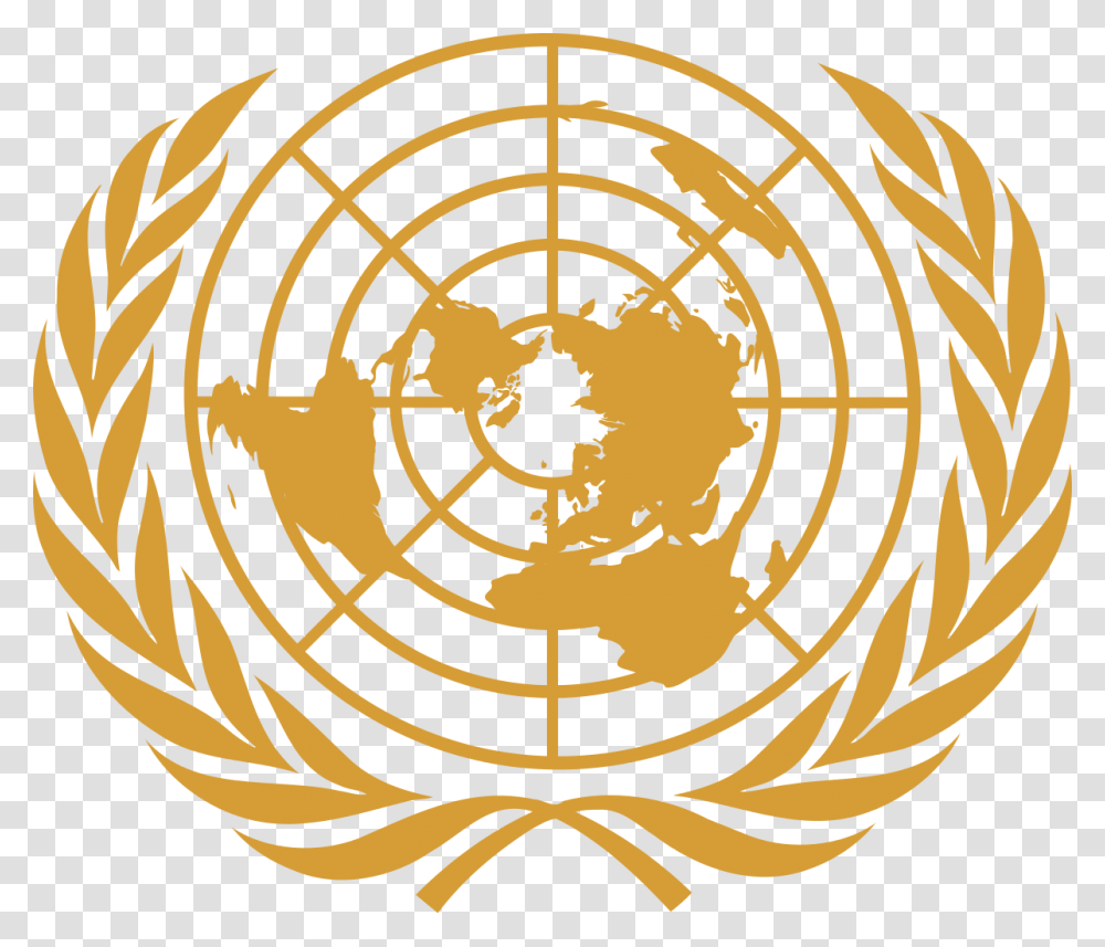 Un Emblem Gold United Nations, Symbol, Logo, Trademark, Pattern Transparent Png