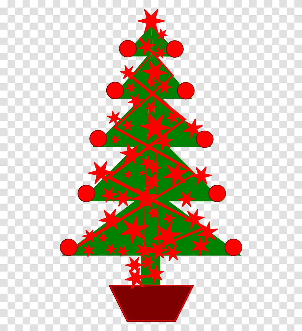 Un Sapin De Nol Dcor En Rouge Christmas Tree, Plant, Ornament, Star Symbol, Lighting Transparent Png