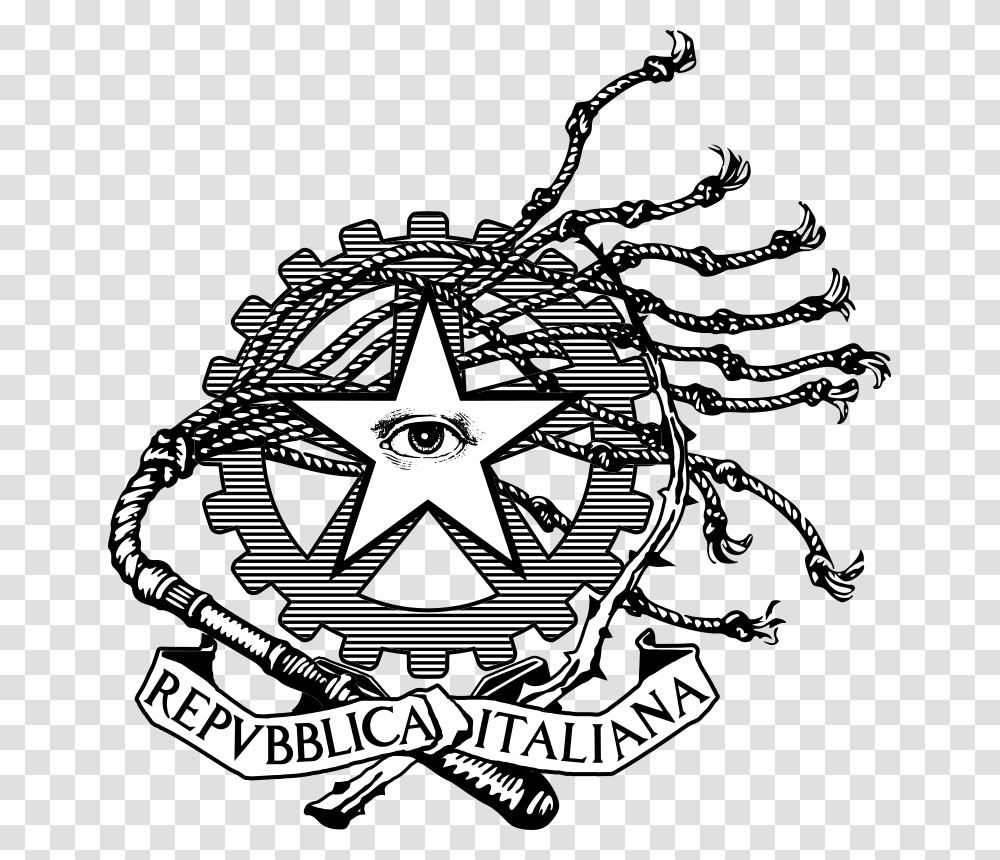 Una Versione Distopica Dell Emblema Della Repubblica Italian Republic Symbol, Logo, Trademark, Poster, Advertisement Transparent Png
