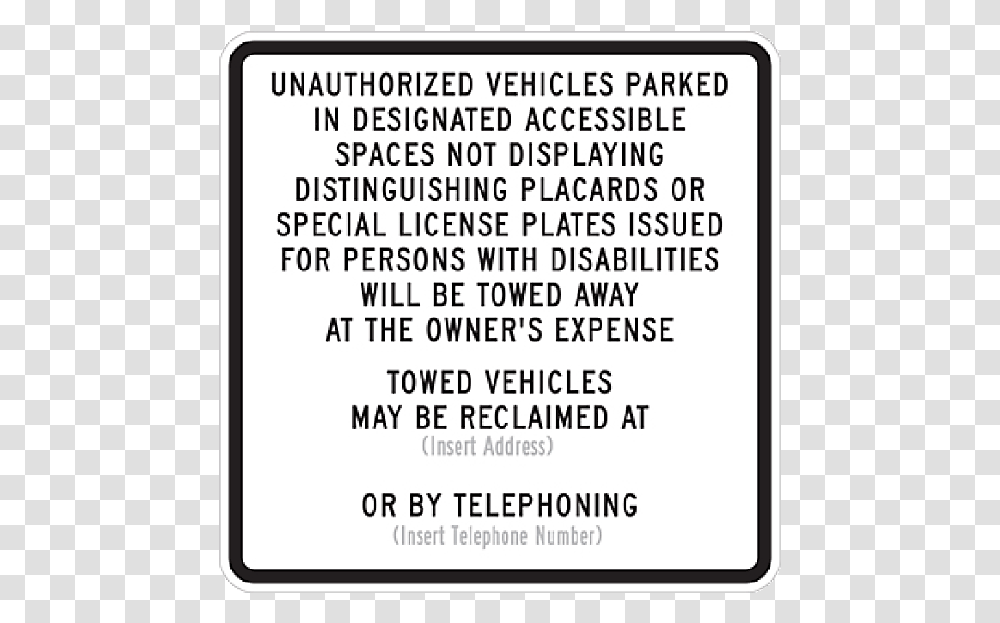 Unauthorized Vehicles Parking Signs Unauthorized Vehicles Parked Sign, Word, Label Transparent Png
