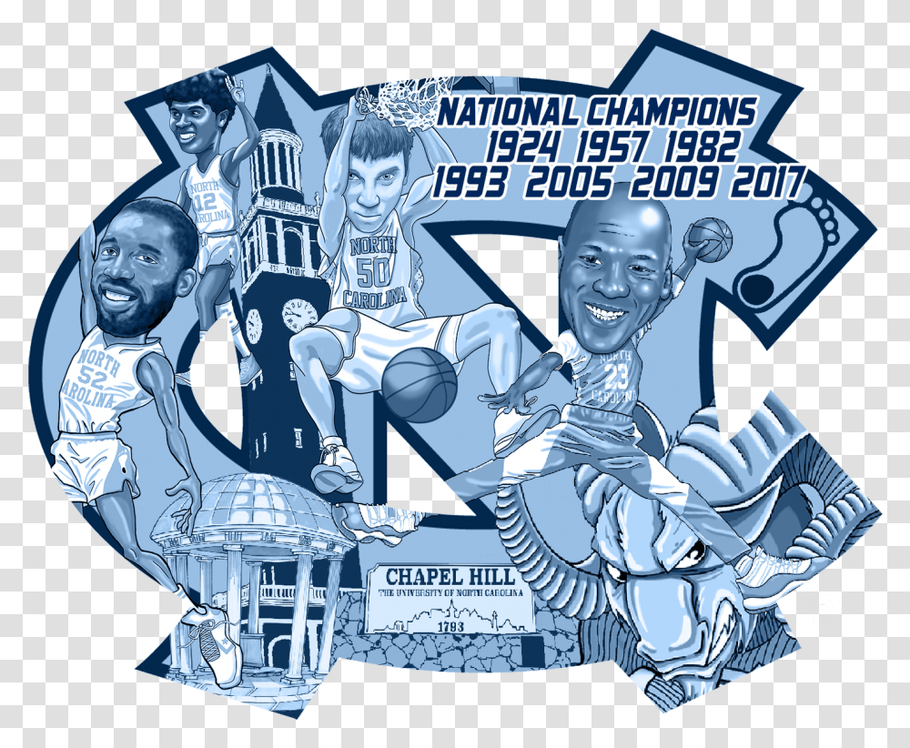 Unc Tarheels Basketball Tar Heel Basketball Legends, Person, Advertisement, Poster, Collage Transparent Png