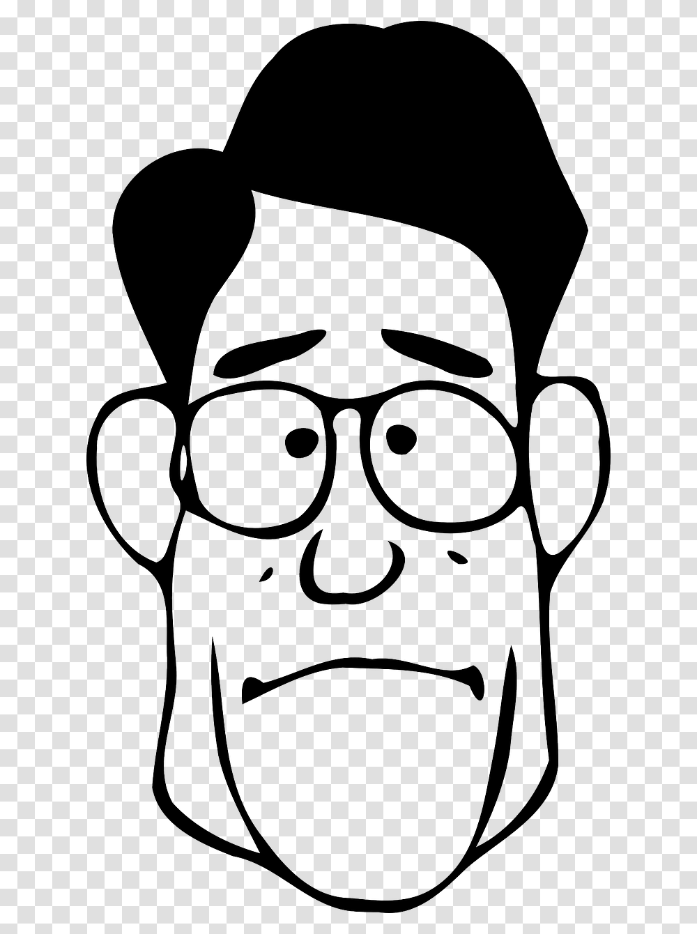 Uncle Clipart Black And White, Head, Mask, Binoculars Transparent Png