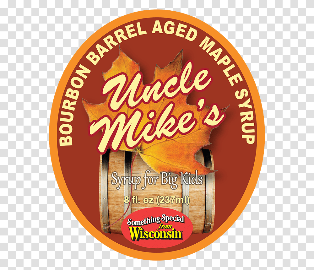 Uncle Mike's Bourbon Barrel Aged Maple Syrup For Big Tan, Poster, Advertisement, Label Transparent Png