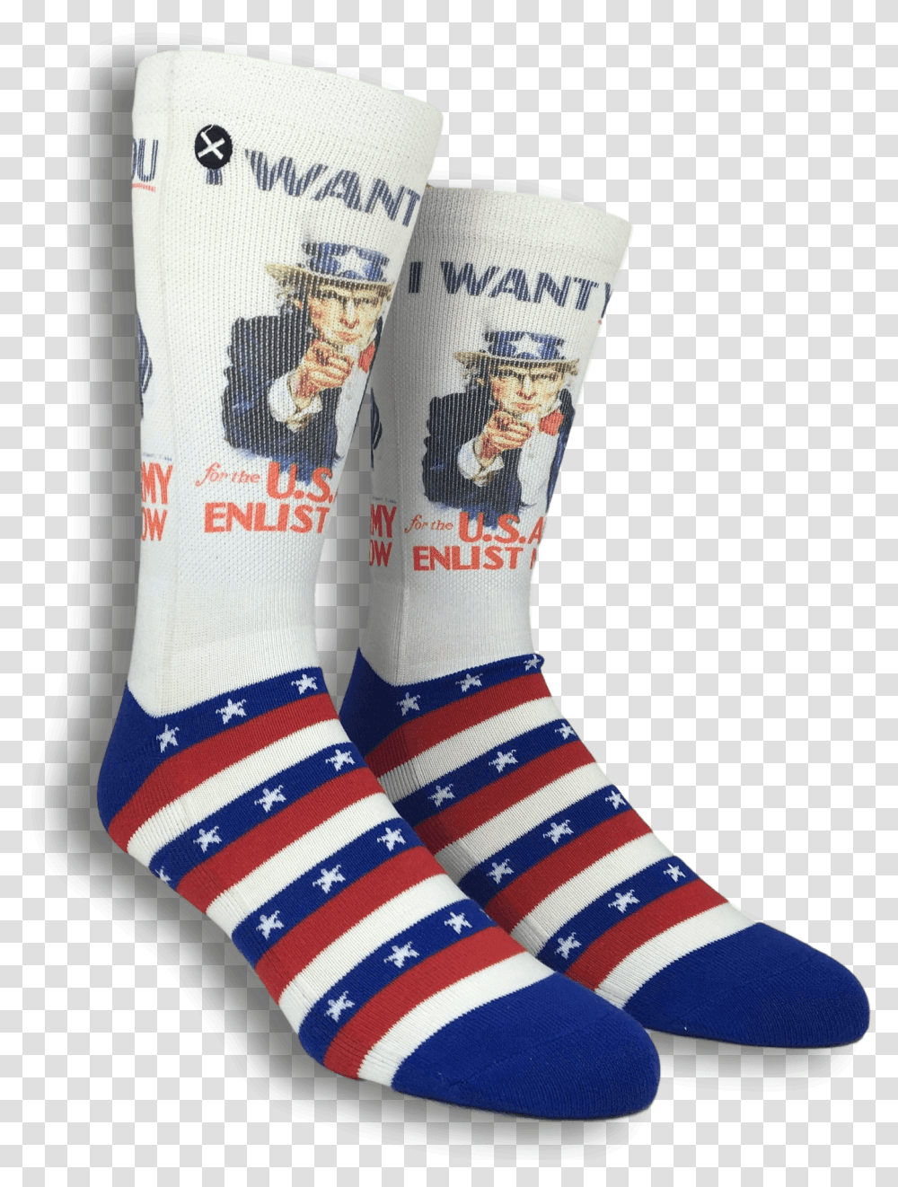 Uncle Sam Army Printed Socks By Odd SoxClass Want You, Apparel, Shoe, Footwear Transparent Png