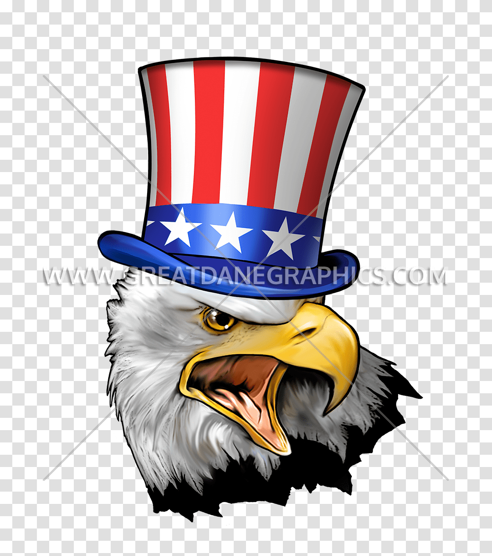 Uncle Sam Eagle Production Ready Artwork For T Shirt Printing, Apparel, Bird, Animal Transparent Png