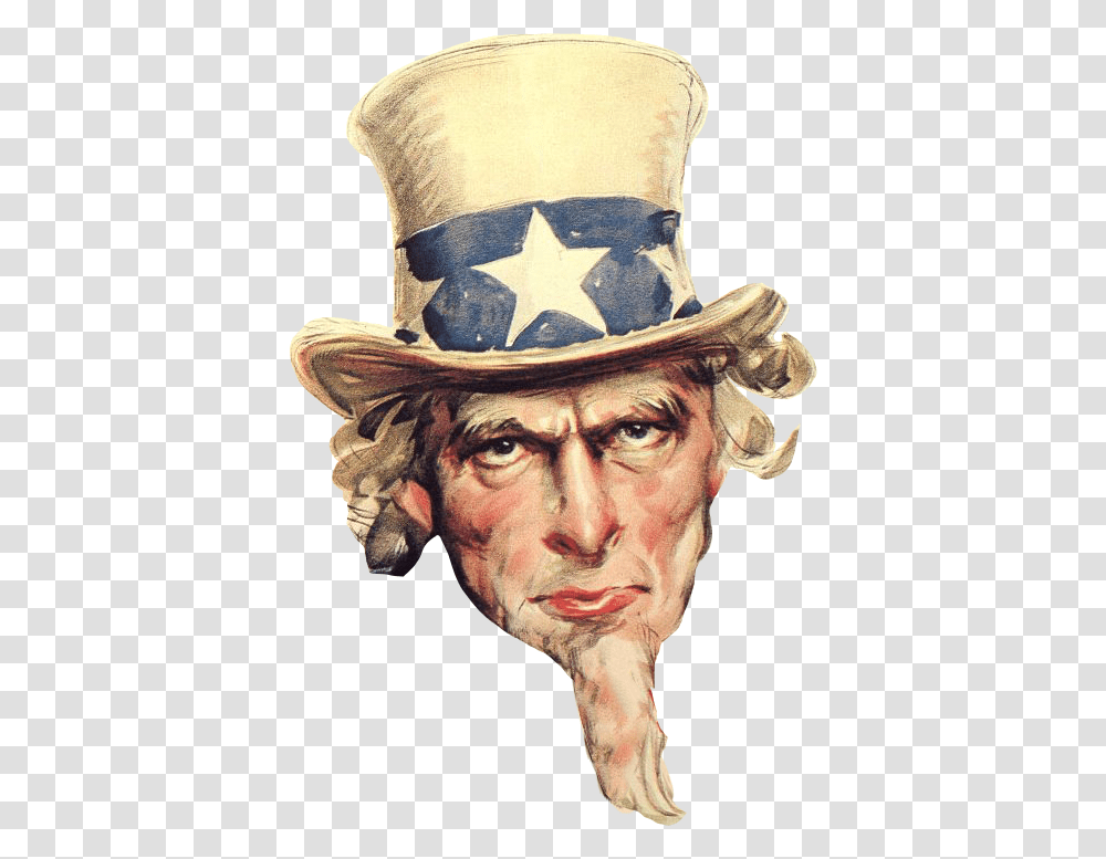 Uncle Sam Face, Hat, Person Transparent Png
