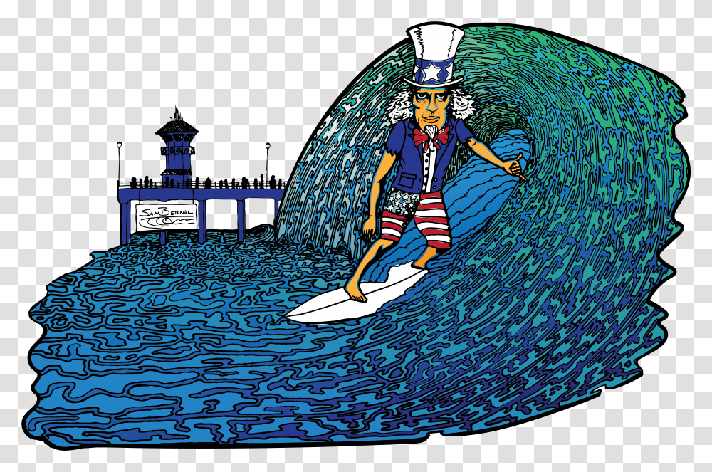 Uncle Sam Illustration Art, Water, Person, Outdoors, Sea Transparent Png
