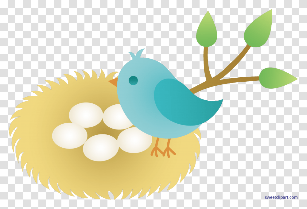 Unconditional Bird Cartoon With Bird In Nest Clipart, Food, Animal, Egg Transparent Png