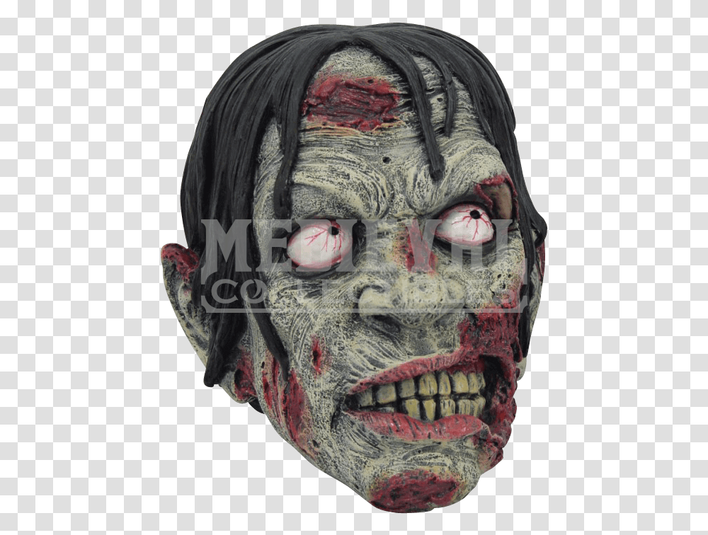 Undead Zombie Head Zombie Head, Mask, Painting, Mouth Transparent Png