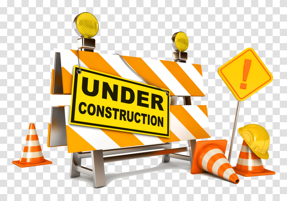 Under Construction, Fence, Barricade, Bulldozer, Tractor Transparent Png