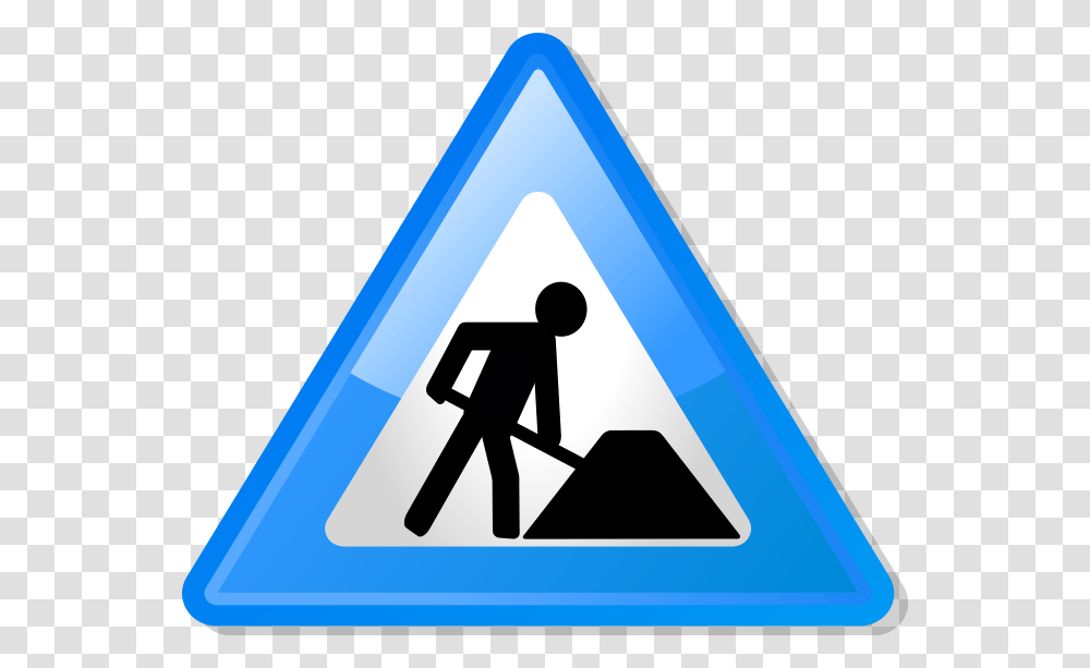 Under Construction Icon Blue, Triangle, Sign, Road Sign Transparent Png