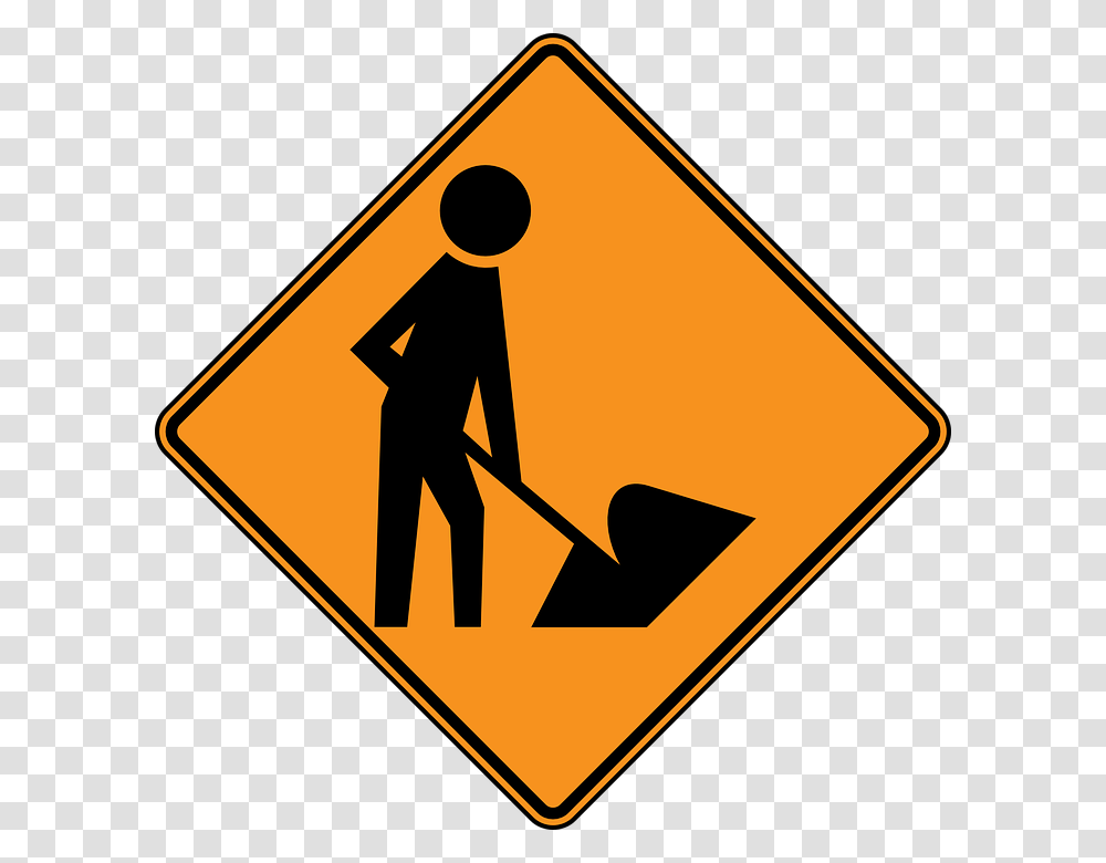 Under Construction, Road Sign, Person, Human Transparent Png