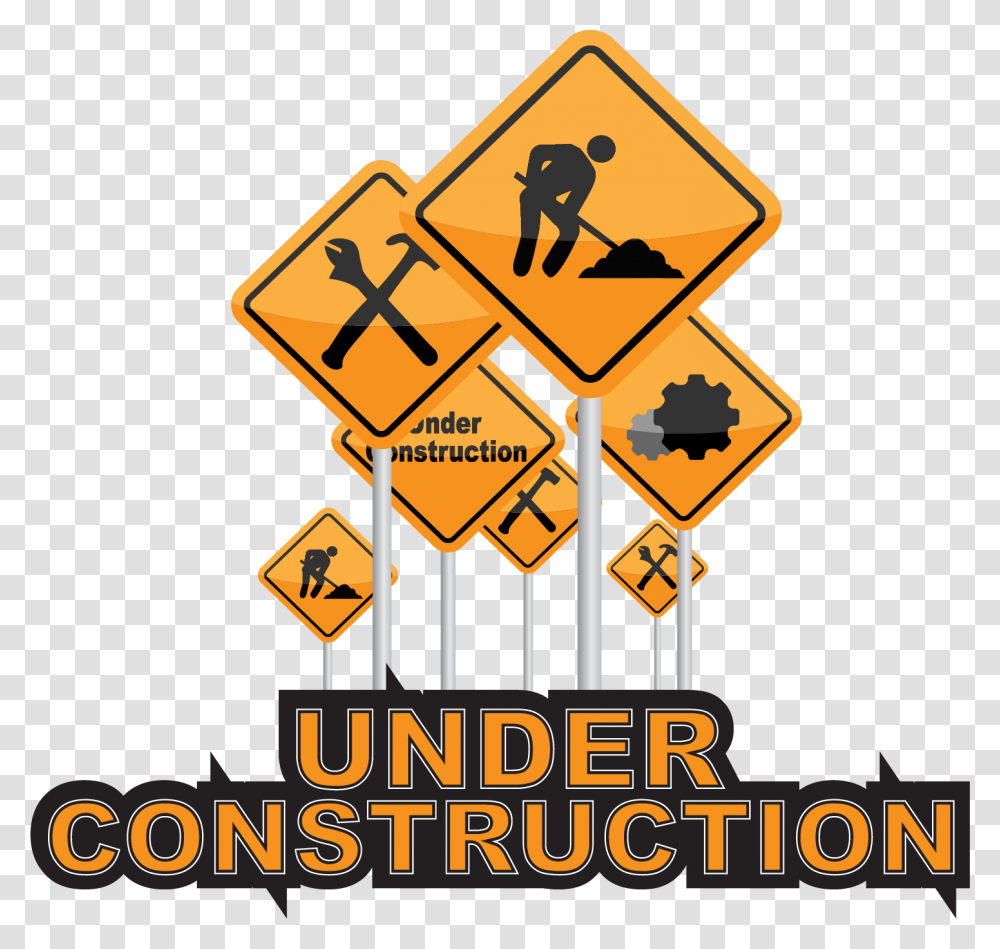 Under Construction, Sign, Road Sign Transparent Png