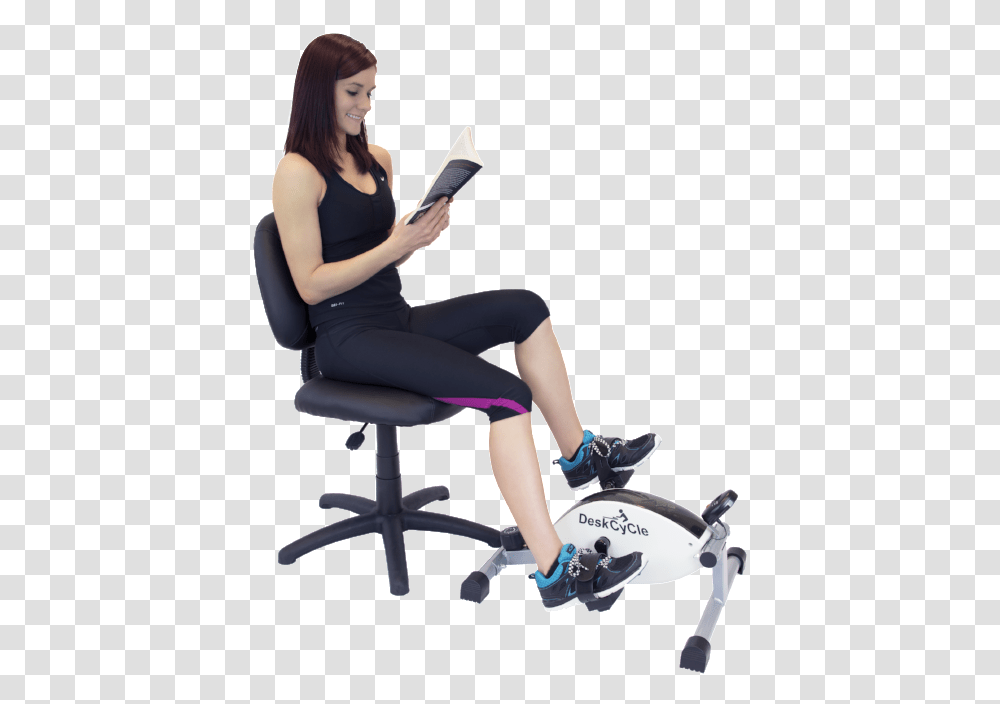 Under Desk Exercise Bike, Person, Human, Chair, Furniture Transparent Png