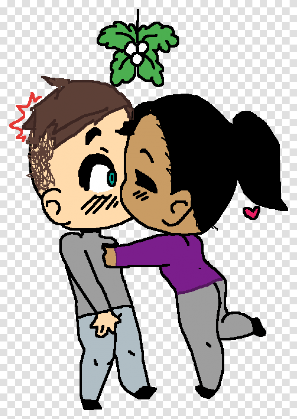 Under The Mistletoe With Klob Cartoon, Person, Face, Outdoors, Female Transparent Png