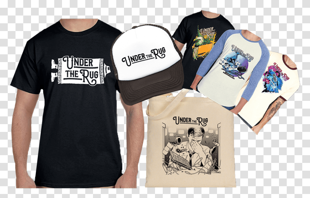 Under The Rug American Indie Rock Band Based In Carson Illustration, Apparel, T-Shirt, Sleeve Transparent Png