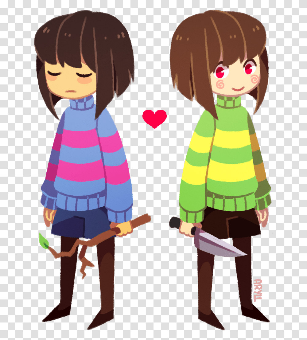 Undertale Chara Aryll On Twitter Undertale Frisk Frisk And Chara, Person, People, Clothing, Art Transparent Png